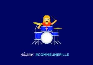 #LikeAGirl 2.5_Postcard_Girl Emoji Drummer_FR