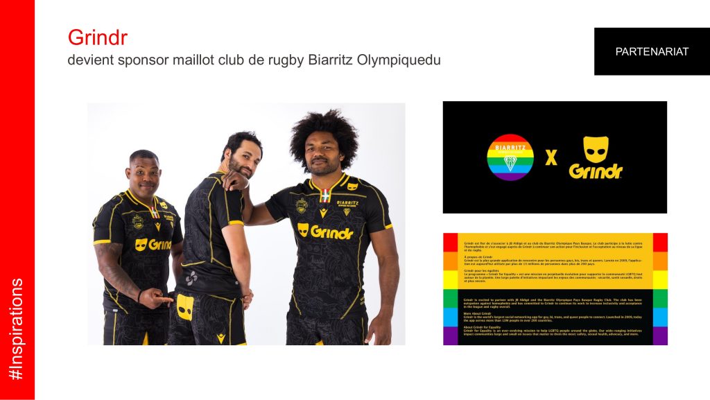 grindr sponsorise l'équipe de rugby de Biarritz