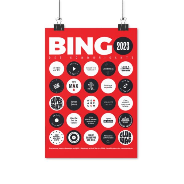 Poster "Le bingo des communicants" - Edition 2023