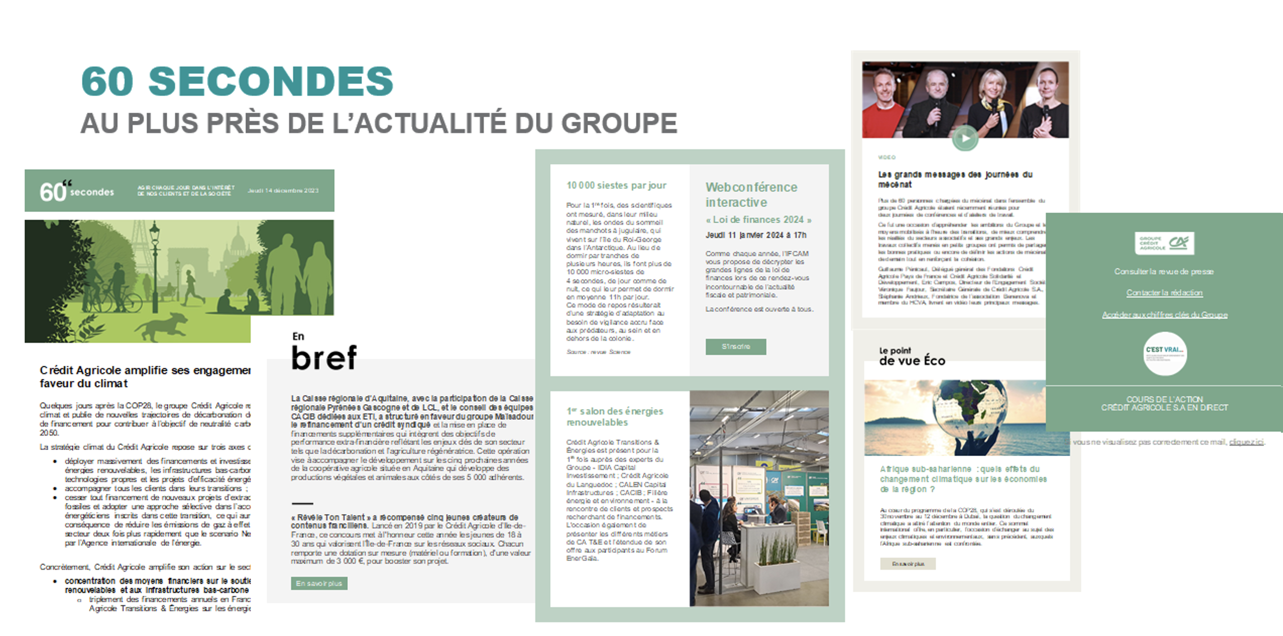 60 secondes newsletters internes du groupe Crédit Agricole