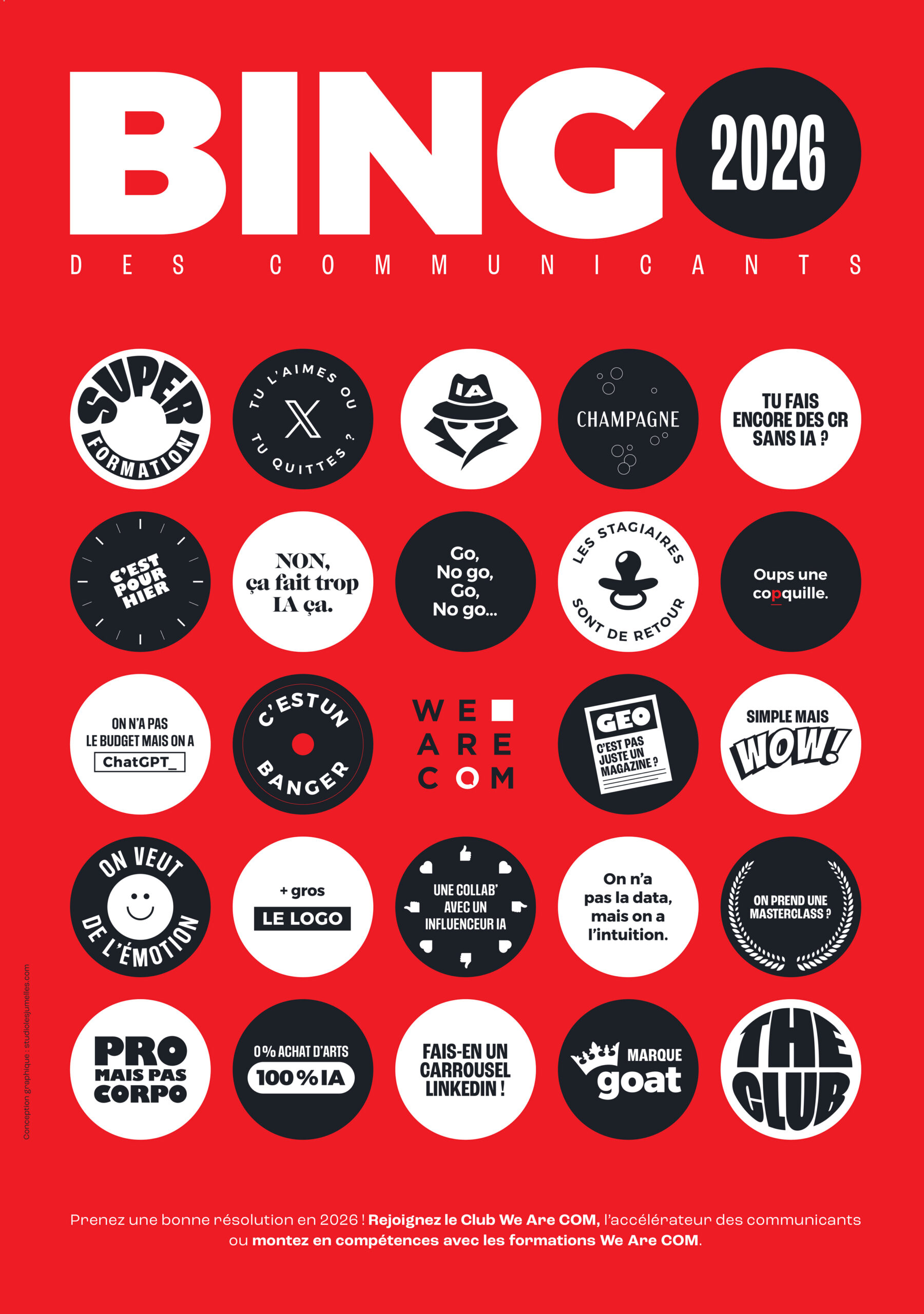 Bingo 2026 des communicants par We Are COM