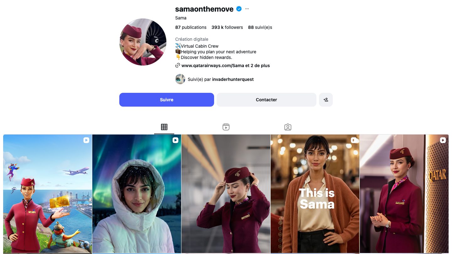 Sama on the Move est la première hôtesse de l’air virtuelle